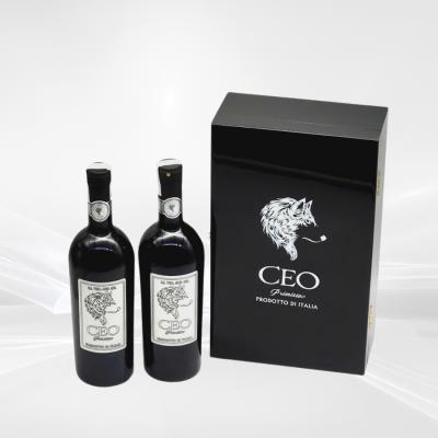 Set Hộp Quà 2 Chai Vang CEO Primitivo - Hộp Sơn Mài Cao Cấp
