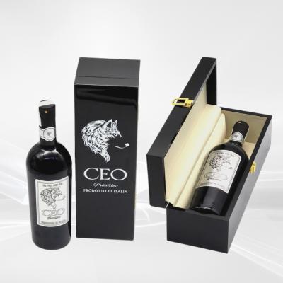 Set Hộp Quà 1 Chai Vang CEO Primitivo - Hộp Sơn Mài Cao Cấp